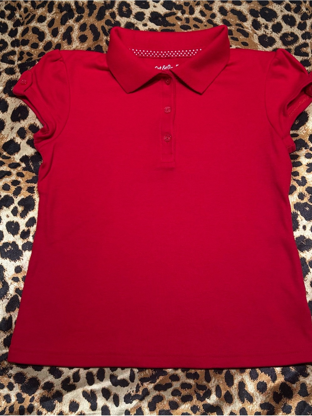 Cat & Jack Girls Red Short Sleeve Polo Shirt Uniform